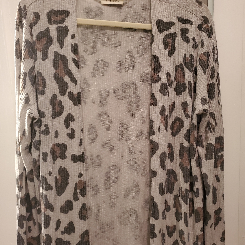 Leopard knit cardigan